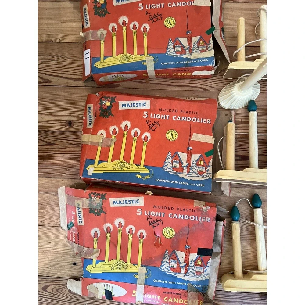 4 Five Light Electric Window Drip Candle Christmas Candoliers Plus One Single